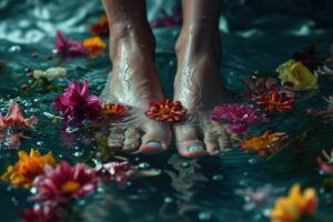Água nos pés