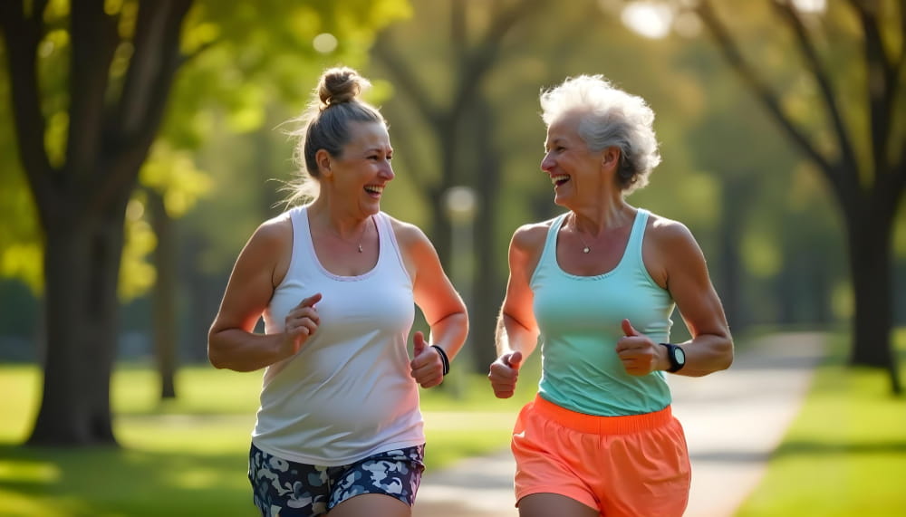 mulheres maduras se exercitando