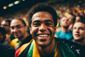 Pessoa torcendo pelo Brasil