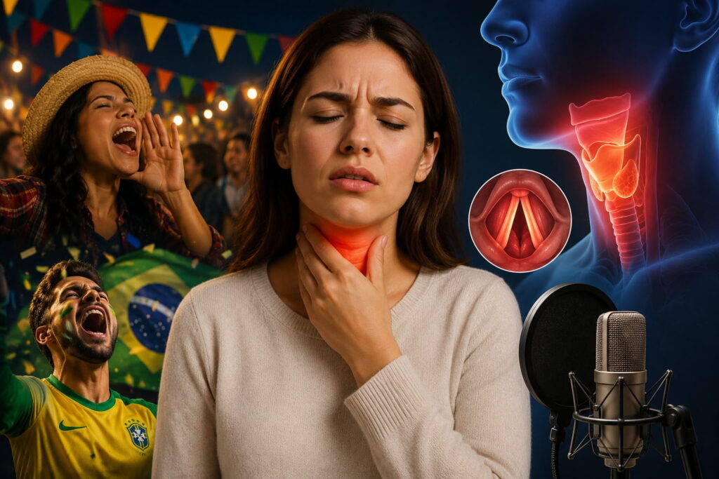Dor e voz em festa
