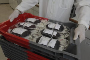 bolsas de sangue de doações