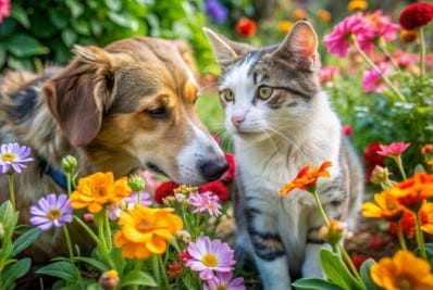 gato e cachorro na natureza