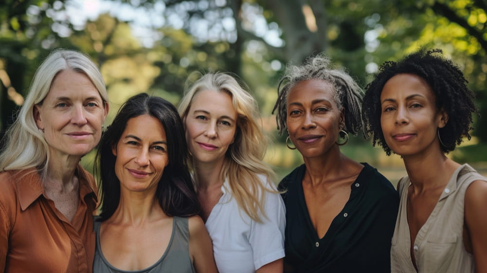 Retrato de mulheres diversas juntas