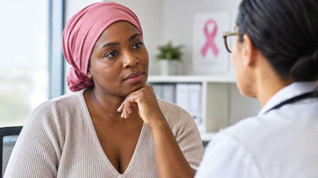mulher em consulta médica